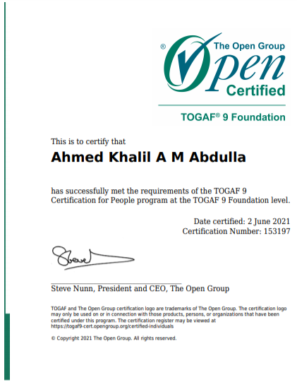 شهادة TOGAF 9 Foundation